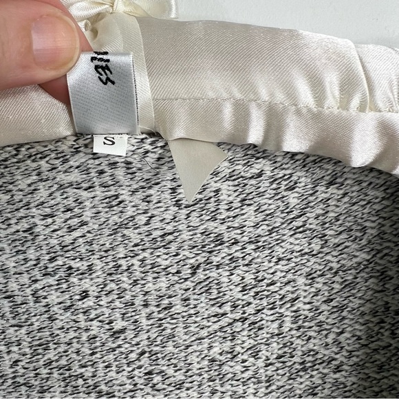 Chunky knit wrap front sweater marled grey v neck cross cross ballet cor… - Picture 6 of 15